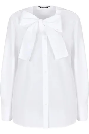 Armani Exchange Bluzki, Kobieta, Biały, M, Biała Koszula z Kokardą