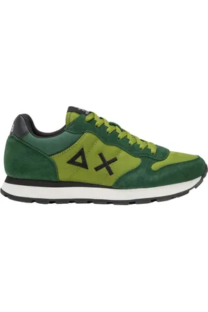 sun68 Buty, Mężczyzna, Zielony, 46 EU, Nylon, Zielone Zamszowe Nylonowe Casual Sneaker