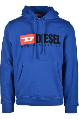 Diesel Bluzy, Mężczyzna, Niebieski, M, Len, Swetry Bluzy z kapturem