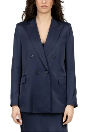 ERMANNO SCERVINO Kurtki, Kobieta, Niebieski, S, Niebieski Dwurzędowy Blezer