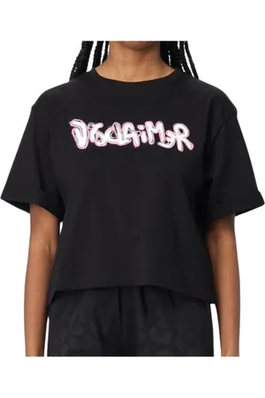 DISCLAIMER Koszulki, Kobieta, Czarny, L, Bawełna, Crop Jersey Top Urban Style