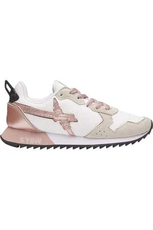 W6YZ Buty, Kobieta, Wielobarwność, 36 EU, Zamsz, Białe Sneakersy Jet dla Kobiet