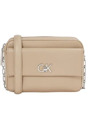 Calvin Klein Torebki, Kobieta, Beżowy, ONE SIZE, Torba na aparat Beżowy Crokery Styl