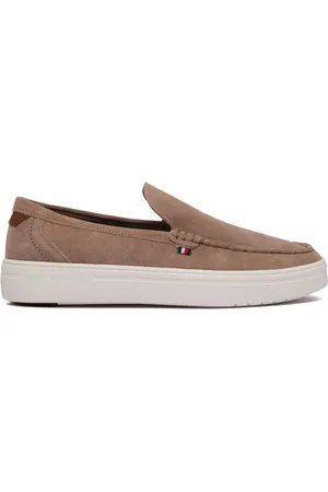 Tommy Hilfiger Buty, Mężczyzna, Beżowy, 43 EU, Zamsz, Mokasynyy zamszowe z sygnaturą