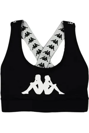 Kappa Koszulki, Kobieta, Czarny, L, Nylon, Czarno-Biały Antyczny Top Regular Fit