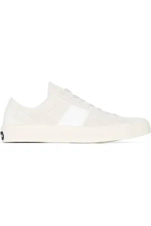 Tom Ford Buty, Mężczyzna, Biały, 41 1/2 EU, Zamsz, Wytłoczony Logo Zamszowe Buty