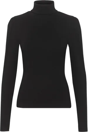 Gestuz Swetry, Kobieta, Czarny, S, Czarna Rollneck Puff Top & T-Shirt