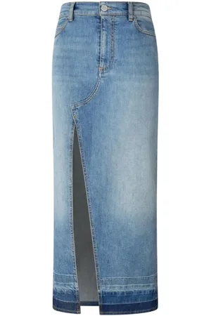 Pinko Spódnice, Kobieta, Niebieski, XS, Denim, Lekka Dżinsowa Maxi Spódnica