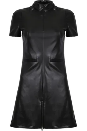 Courrèges Sukienki, Kobieta, Czarny, S, Skórzana sukienka A-Line