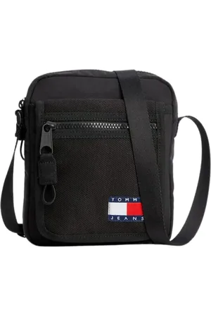 Tommy Hilfiger Torebki, Mężczyzna, Czarny, ONE SIZE, Nylon, Torba Reporter Misja Czarna