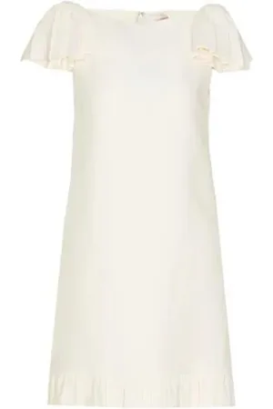 SACAI Sukienki, Kobieta, Biały, L, Elegancka Sukienka z Poplinu i Dżerseju