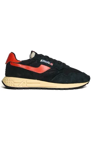 Autry Buty, Mężczyzna, Czarny, 44 EU, Czarne Pomarańczowe Sneakersy Ss 25