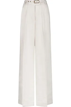 ZIMMERMANN Spodnie, Kobieta, Żółty, M, Spodnie Matchmaker Wide Leg w kolorze kości słoniowej