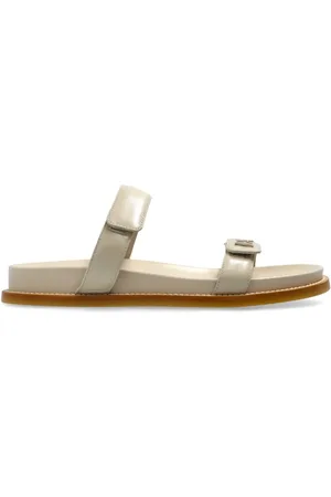 Emporio Armani Buty, Kobieta, Beżowy, 38 EU, Skórzane klapki z logo