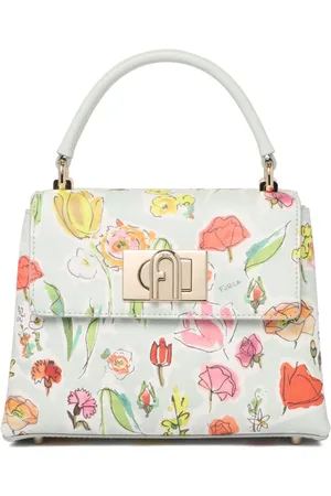 Furla Torebki, Kobieta, Wielobarwność, ONE SIZE, Kwiatowa Mini Torebka z Zapięciem na Zatrzask