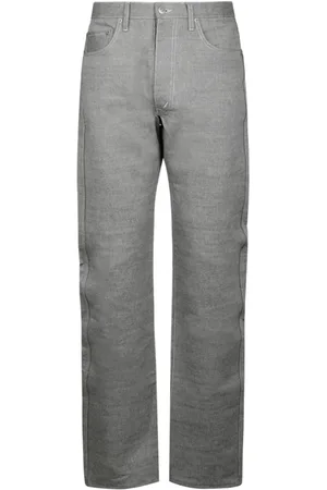 Maison Margiela Jeansy, Mężczyzna, Szary, W31, Szare Jeansyy z Podwiniętymi Nogawkami