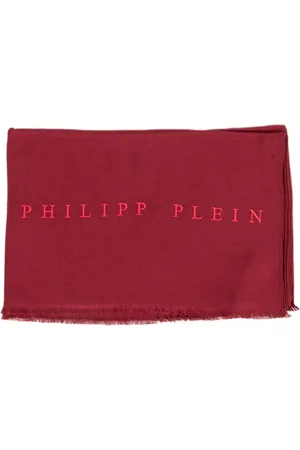 Philipp Plein Akcesoria, Mężczyzna, Czerwony, ONE SIZE, Fioletowy Szal Wiskozy Wyprodukowany we Włoszech