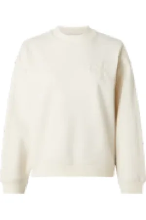 Calvin Klein Swetry, Kobieta, Beżowy, L, Sweter z chenille i dekoldem w kolorze skorupki jajka