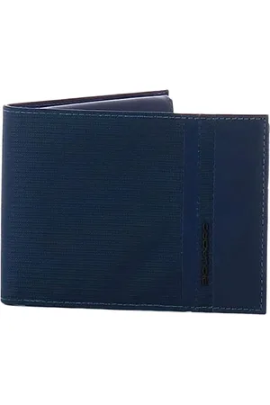 Piquadro Akcesoria, Kobieta, Niebieski, ONE SIZE, Portfel z Recyklingowego Materiału i Skóry w Kolorze Niebieskim