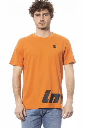 Invicta Koszulki, Mężczyzna, Pomarańczowy, M, Bawełna, T-shirt z krótkim rękawem z dużym logo z bawełny