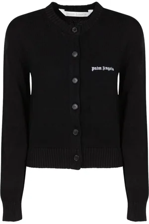 Palm Angels Swetry, Kobieta, Czarny, M, Czarny Sweter z Kardiganem