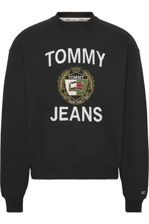 Tommy Hilfiger Bluzy, Mężczyzna, Czarny, M, Bawełna, Organiczna Bawełna Koszulka z Logo Czarna