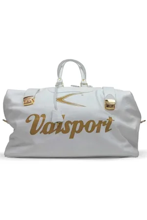 Valsport 1920 Torebki, Kobieta, Biały, ONE SIZE, Ręcznie Robiona Średnia Torba Podróżna z Złotymi Akcentami
