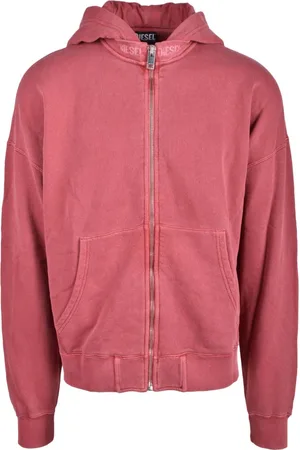 Diesel Bluzy, Mężczyzna, Różowy, XL, Swetry Bluzy z kapturem