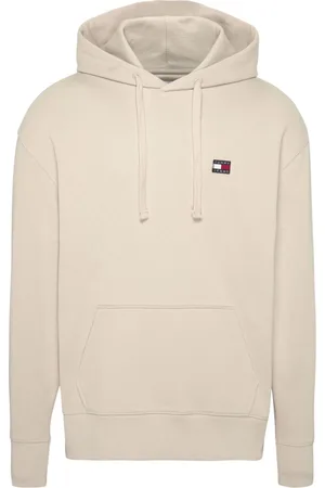 Tommy Hilfiger Bluzy, Mężczyzna, Beżowy, M, Beżowy hoodie z logo