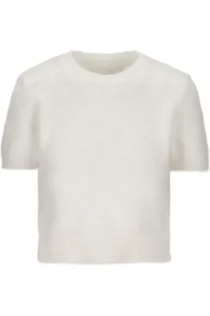 Maison Margiela Swetry, Kobieta, Beżowy, M, Beżowy Sweter z Dekoltem w Serek
