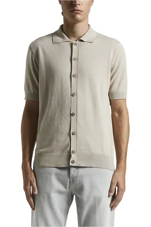 PESERICO SIGN Swetry, Mężczyzna, Szary, 2XL, Czysty bawełniany sweter polo