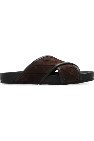 Bottega Veneta Buty, Mężczyzna, brązowy, 40 EU, Zamsz, Brązowe Sandały Criss Cross Aw 24