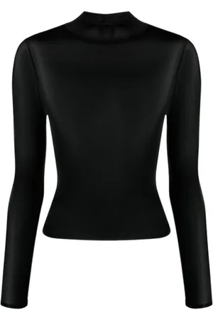 Courrèges Koszulki, Kobieta, Czarny, M, Czarny Mockneck 2nd Skin Top