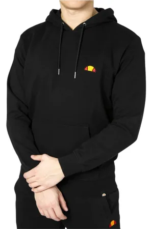 Ellesse Bluzy, Mężczyzna, Czarny, L, Czarna bluza z logo naszywką