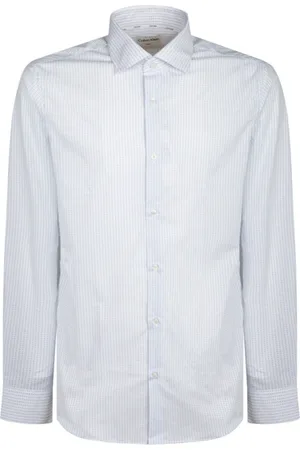 Calvin Klein Koszule, Mężczyzna, Niebieski, XL, Koszula w jasnoniebieski wzór kropek