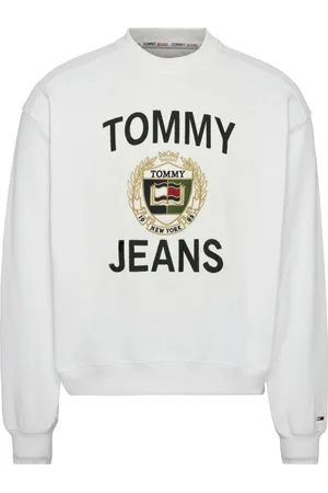Tommy Hilfiger Bluzy, Mężczyzna, Biały, S, Bawełna, Organiczna Bawełna Koszulka z Logo Biała