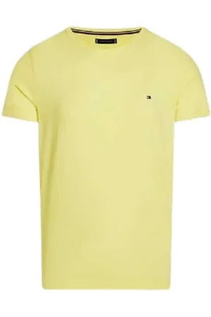 Tommy Hilfiger Koszulki, Mężczyzna, Żółty, S, Stylowe Koszulki i Pola