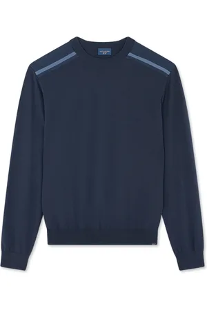 Paul & Shark Swetry, Mężczyzna, Niebieski, S, Rayon, Luksusowy Sweter Typhoon Platinum