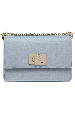 Furla Torebki, Kobieta, Niebieski, ONE SIZE, Jasnoniebieska Skórzana Torba na Ramię