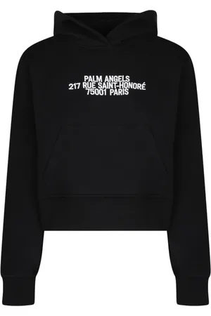 Palm Angels Bluzy, Kobieta, Czarny, M, Czarna Bluza z Logo