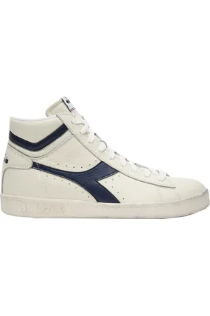 Diadora Buty, Mężczyzna, Niebieski, 46 EU, Skóra, Niebieskie skórzane wysokie buty sportowe