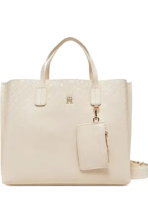 Tommy Hilfiger Torebki, Kobieta, Beżowy, ONE SIZE, Distinct Satchel Torba Beżowa