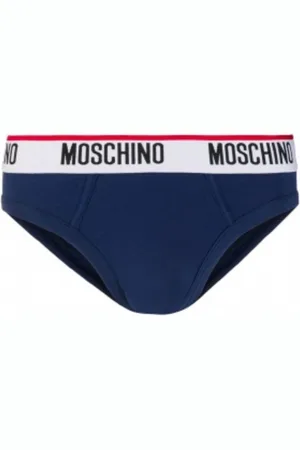 Moschino Bielizna, Mężczyzna, Niebieski, 2XL, Bawełniane Slipy Męskie 3-Pack