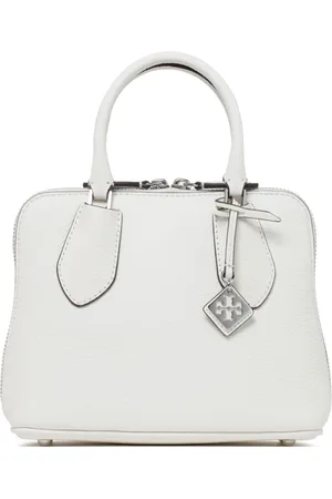 Tory Burch Torebki, Kobieta, Biały, ONE SIZE, Biała Mini Pebbled Swing Torba