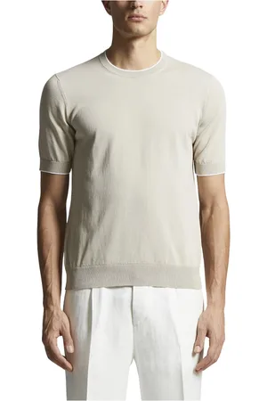 PESERICO SIGN Swetry, Mężczyzna, Beżowy, 2XL, Czysty bawełniany t-shirt