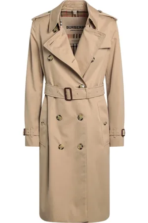 Burberry Płaszcze, Kobieta, Żółty, M, Płaszcz z podwójnym rzędem guzików