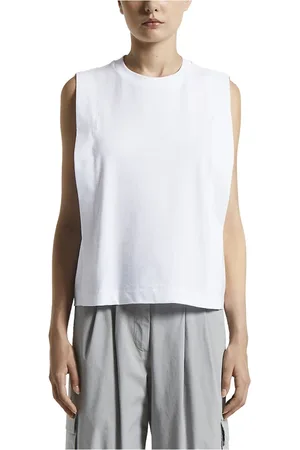 PESERICO SIGN Koszulki, Kobieta, Biały, S, Bi-elastyczny t-shirt z dżerseju bawełnianego