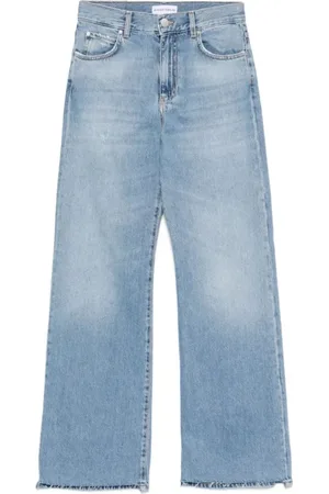 Pinko Jeansy, Kobieta, Niebieski, W28, Denim, Niebieskie Jeansyy Wide Leg