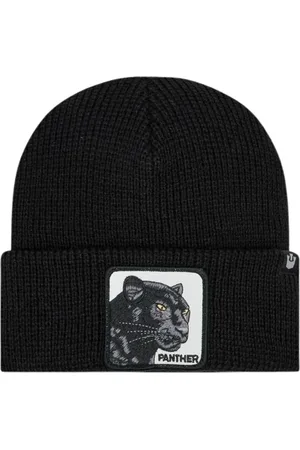 Goorin Bros. Akcesoria, Kobieta, Czarny, ONE SIZE, Len, Animal Farm Beanie Hat z przodem Patch