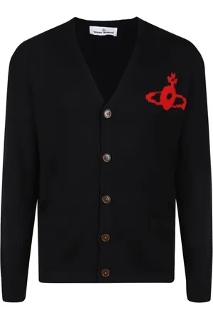 Vivienne Westwood Swetry, Mężczyzna, Czarny, M, Czarny Sweter Cardigan Alex